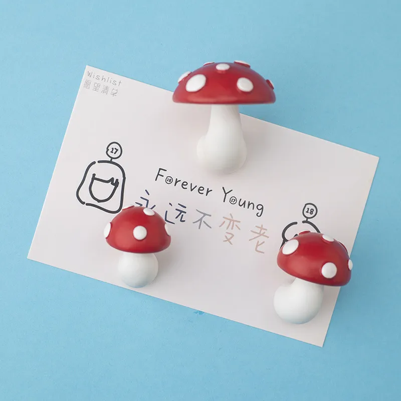 Cute 3d Resin Red Mushroom Fridge Magnet Wholesale Price