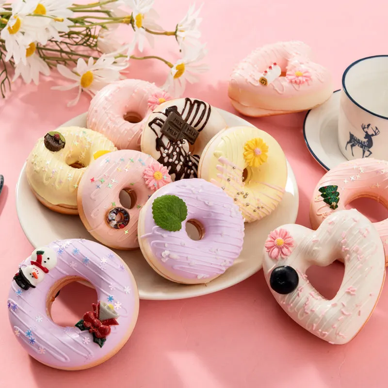 Cute Sweet Doughnut Fridge Message Magnet Simulation Food Doughnut Fridge Magnets