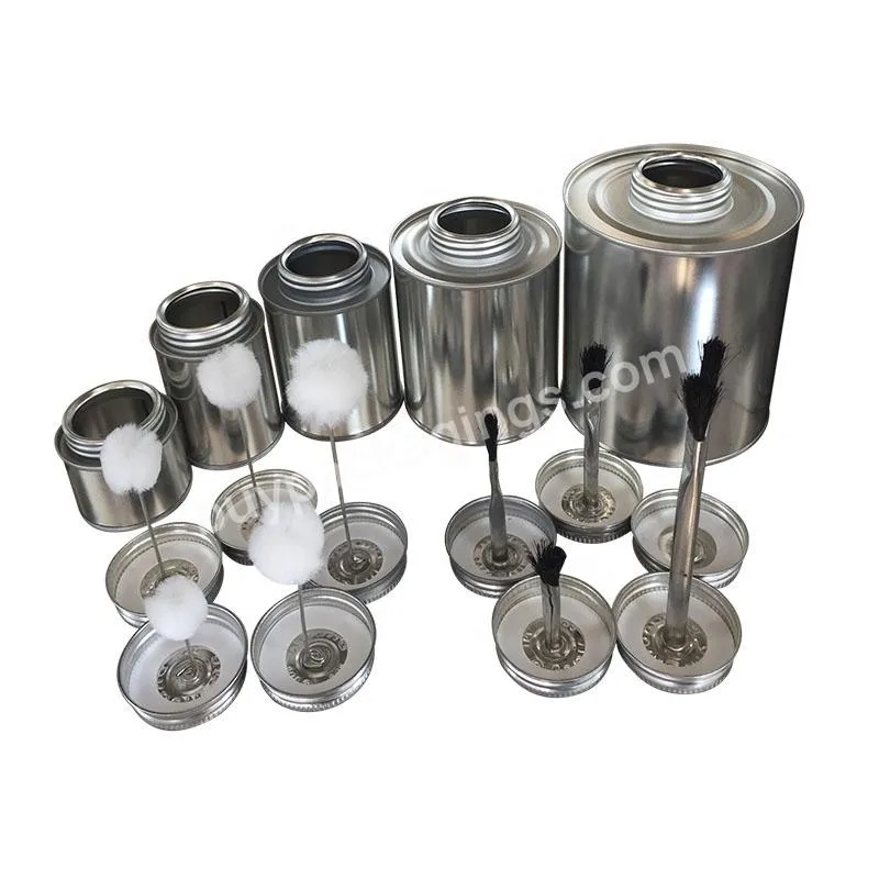 Cylindrical Can Open Cover 60 118 237 473 947ml Metal Round Tinplate Adhesive Can With Dauber Tin Can Packaging