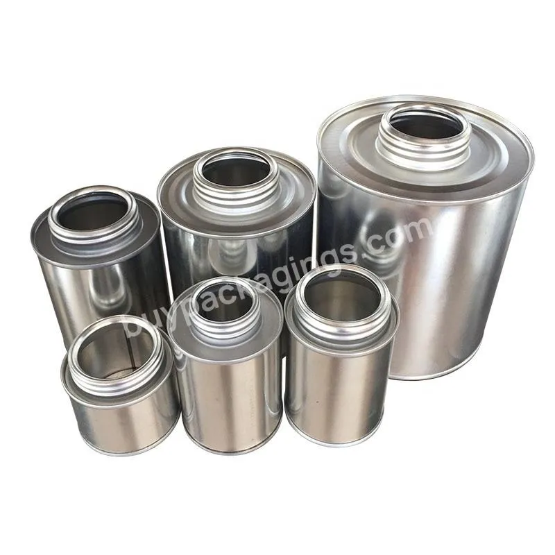 Cylindrical Can Open Cover 60 118 237 473 947ml Metal Round Tinplate Adhesive Can With Dauber Tin Cans Wholesale