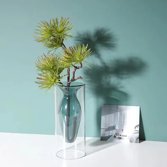 Decorative Colored Clear Glass Flower VaseGlass Vases For Home Decoration