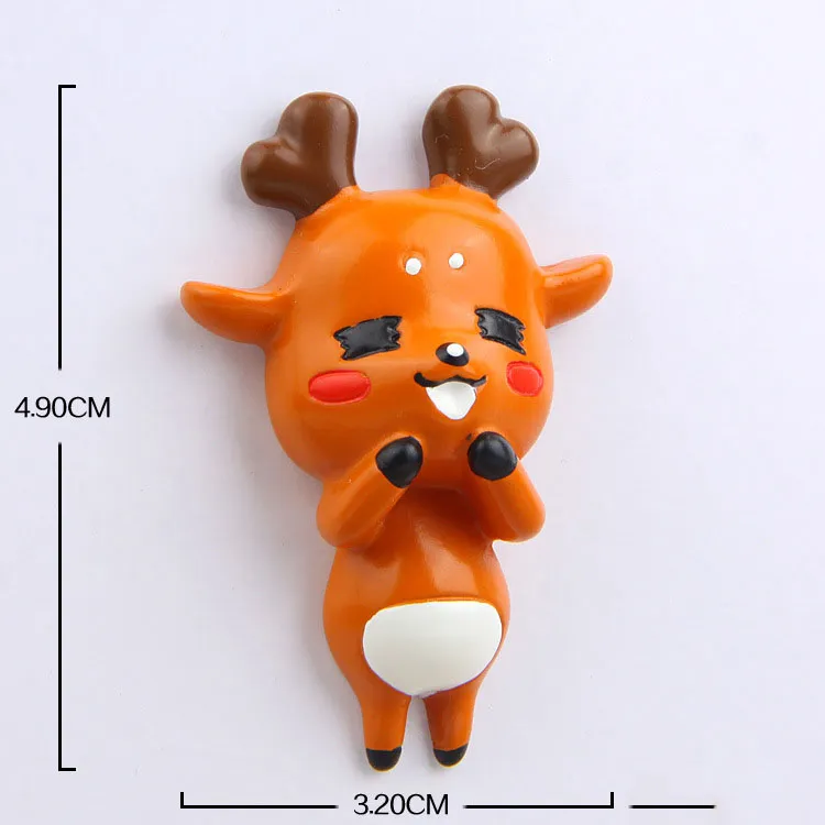 Deer Cartoon Image 3D Resin Material Strong Magnetism Home Decoration Wholesale Fridge magnets