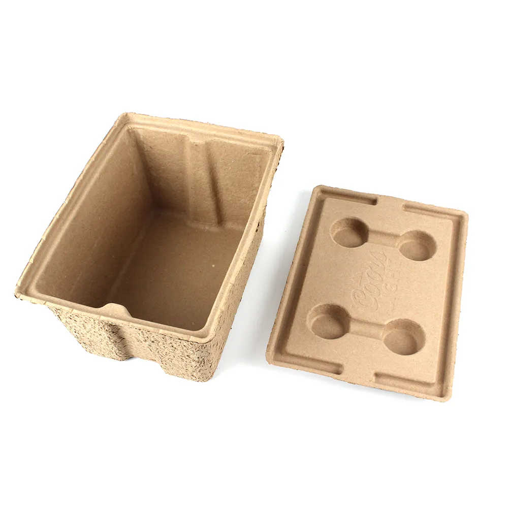 Degradable pulp box Cold cabin wine Coke picnic box customized