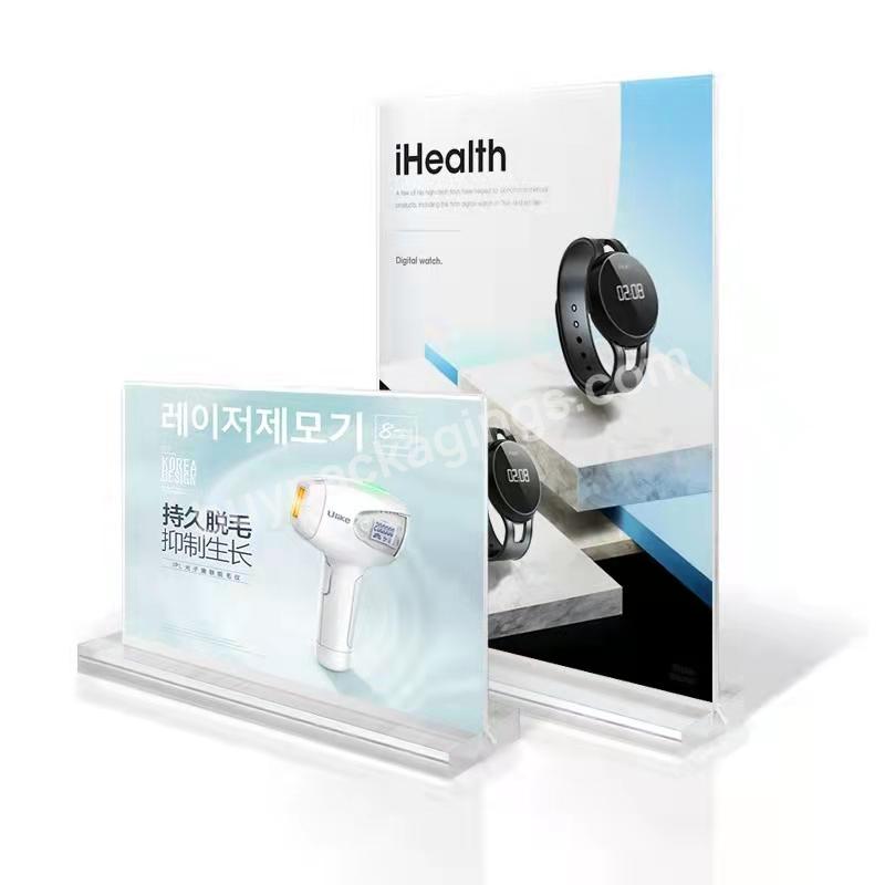 Desktop Acrylic Menu Display Stand/holder - Buy High Quality T Shape High Magnet Customized Acrylic A5 Paper Holder A4 Paper Holder Menu Stand,Clear Acrylic Stand For Menu And Poster,High Quality New Style Acrylic Restaurant Block Menu Stand/acrylic