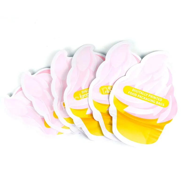 Die Cut Irregular Ziplock Special Shaped Plastic Childproof Mylar Packs Custom Logo Printed Plastic Reseal Rainbow Color Bags