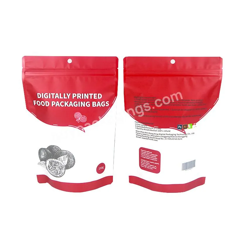 Digital Printing Custom Printed Matte Stand Up Pouch Aluminum Foil Mylar Bag Tea Food Packaging Plastic Bags With Ziplock - Buy Aluminum Foil,Stand Up Ziplock,Plastic Packaging.