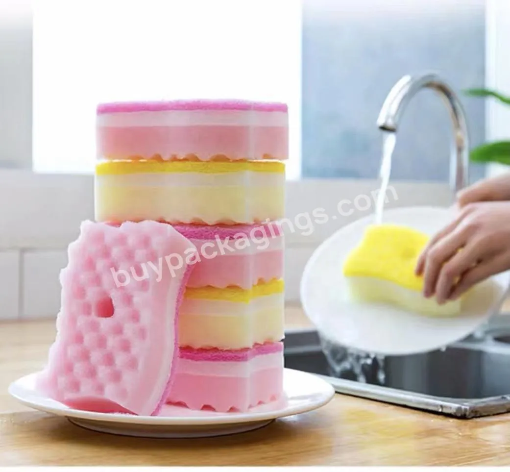 Dishwashing Sponge Scouring Cloth Dishwashing Cloth Kitchen Supplies Cleaning Brush Pot Brush Bowl Sponge Block