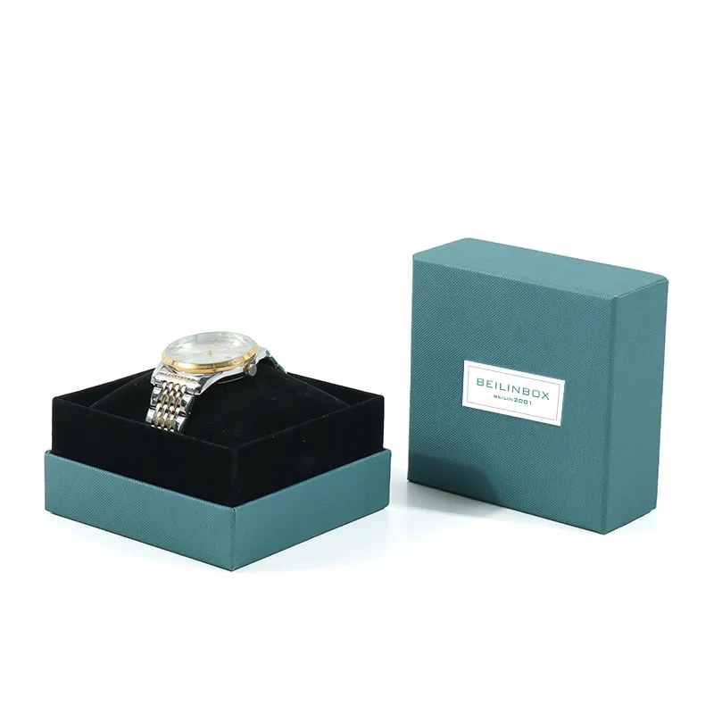 Display luxury custom logo leather single timepieces jewelry storage cardboard watch gift box packaging