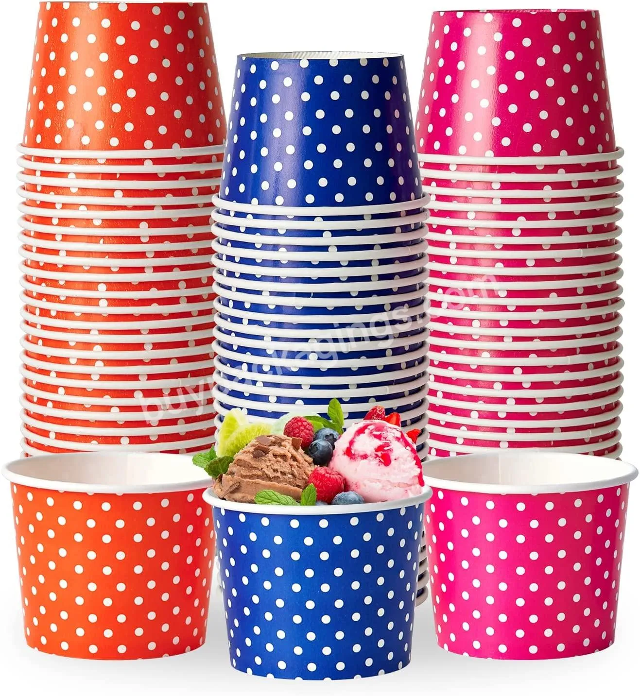 Disposable Dessert Cups,Ice Cream Bowls For Cold Or Hot Food,Paper Dessert Cups,Sundaes