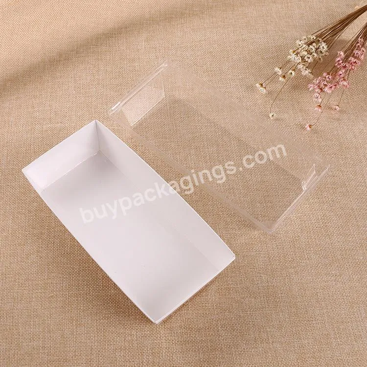 Disposable Food Packaging Sushi Baking Cake Box Sandwich Box White Cardboard With Plastic Lid