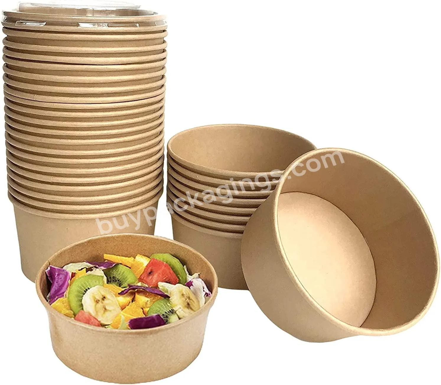 Disposable Paper Bowl Kraft Salad Paper Bowl - Buy Salad Paper Bowl,Disposable Kraft Paper Bowl,Kraft Paper Bowl With Lid.