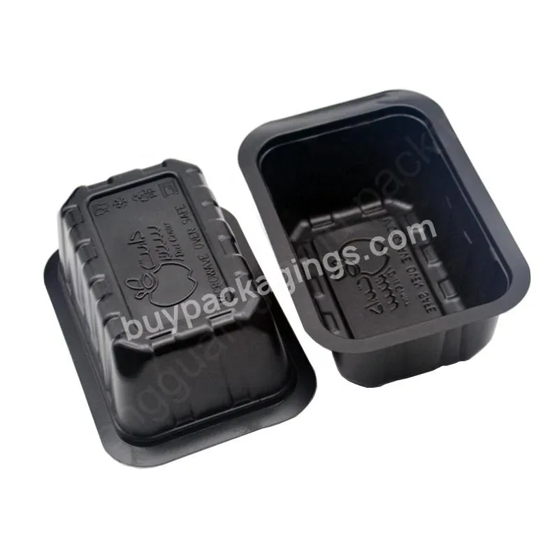 Disposable Plastic Pp Black Frozen Microwave Takeaway Food Container