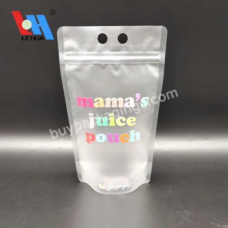 Disposable Stand Up Clear Zipped Juice Pouch Bag Packaging For Liquid Drink/oil