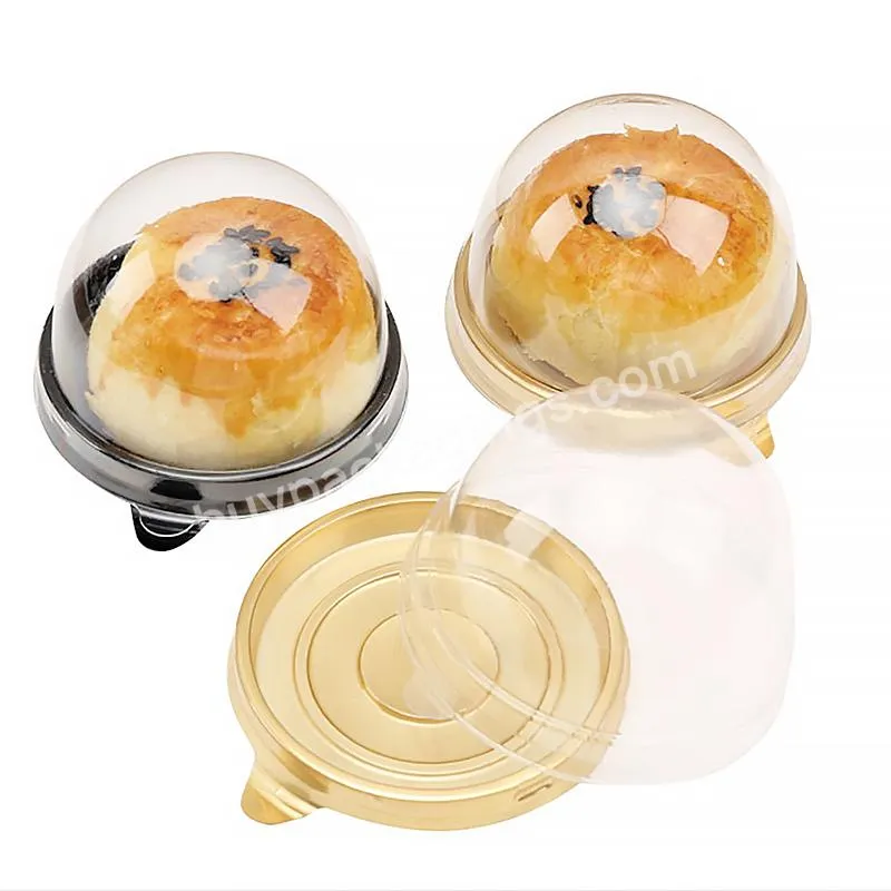 Disposable Transparent Round Plastic Mini Cake Box Dessert Box Packaging Moon Cake Box