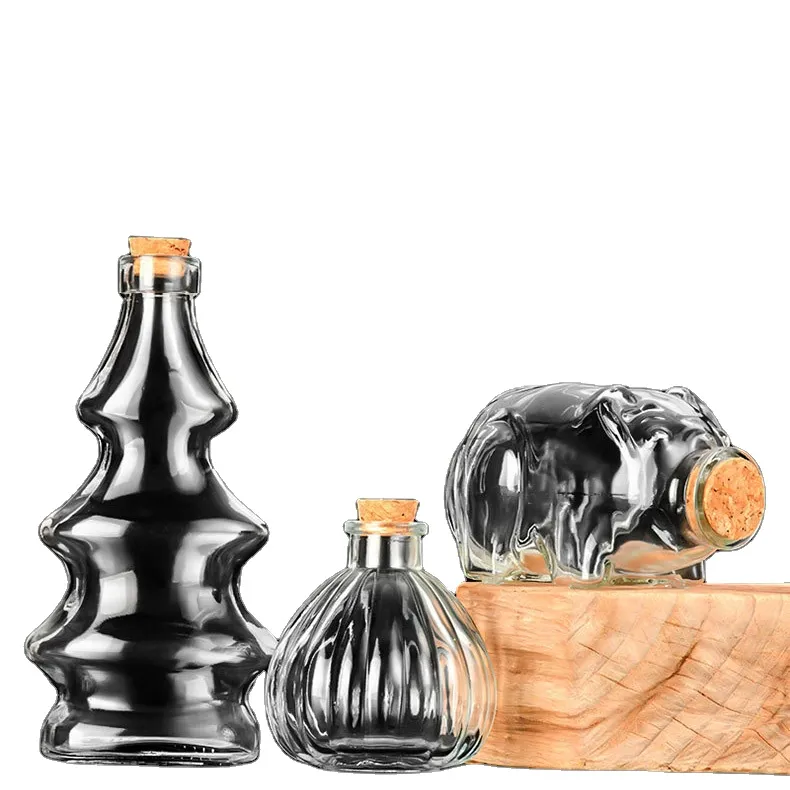 DIY Lucky Wishing Wooden Stopper Float Bottle Creative Multiple Size Multiple Shape Glass Bottle