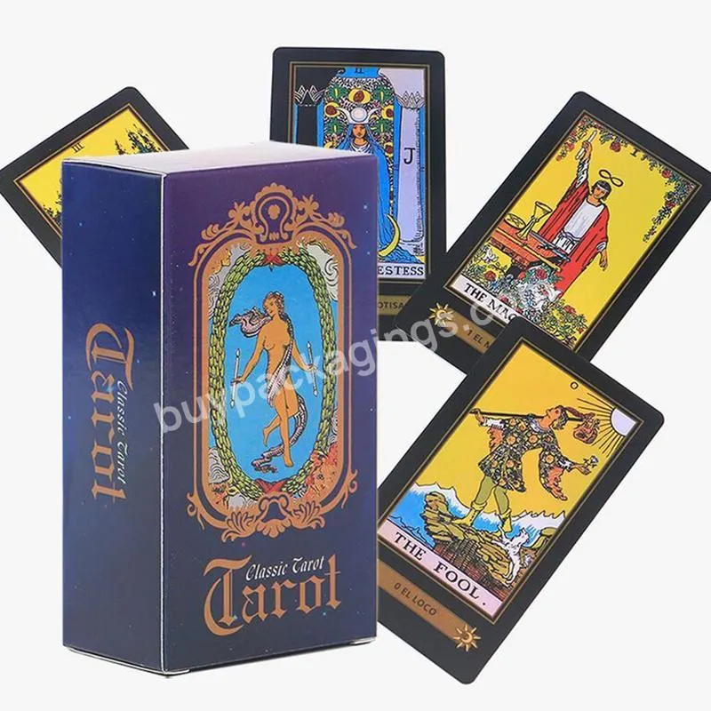 Double Language Spanish And English Classic Waite Tarot 78 Cards With Instruction Divination Board Game Tarot Deck For Kids