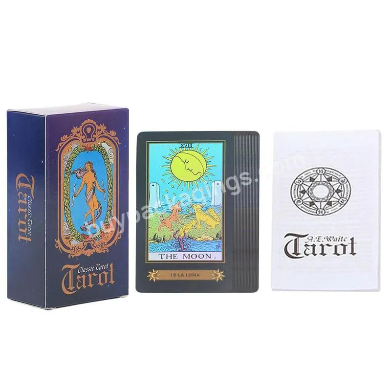 Double Language Spanish And English Classic Waite Tarot 78 Cards With Instruction Divination Board Game Tarot Deck For Kids