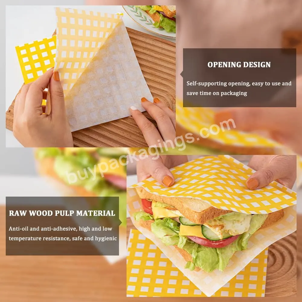 Double Open Paper Bag Dry Wax Grease Resistant Paper Bag Churros Packaging