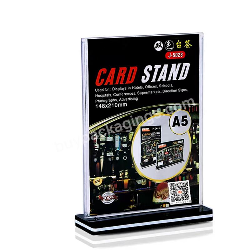 Double Side Window Plastic Welcome Sign Stand With Base Price Card Stand - Buy Hot Selling Bicolor T-shape A4 Sign Stand Business Card Stand,Factory Quality Splittable T-shaped Sign Display Stand Table Card Stand,Menu Stand Card Holder Advertising Bu