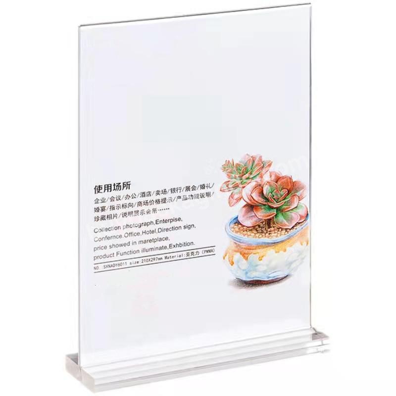 Double Sided Acrylic Table Stand Sign Frame Display Stand Card Menu Holder - Buy A4 A5 A6 Acrylic Poster Table Restaurant Menu Holder Tabletop Display Stand,Block Display Decorated Apex Custom Table Standee Menu Clear 8.5 X 11 Slanted T-shape Tableto