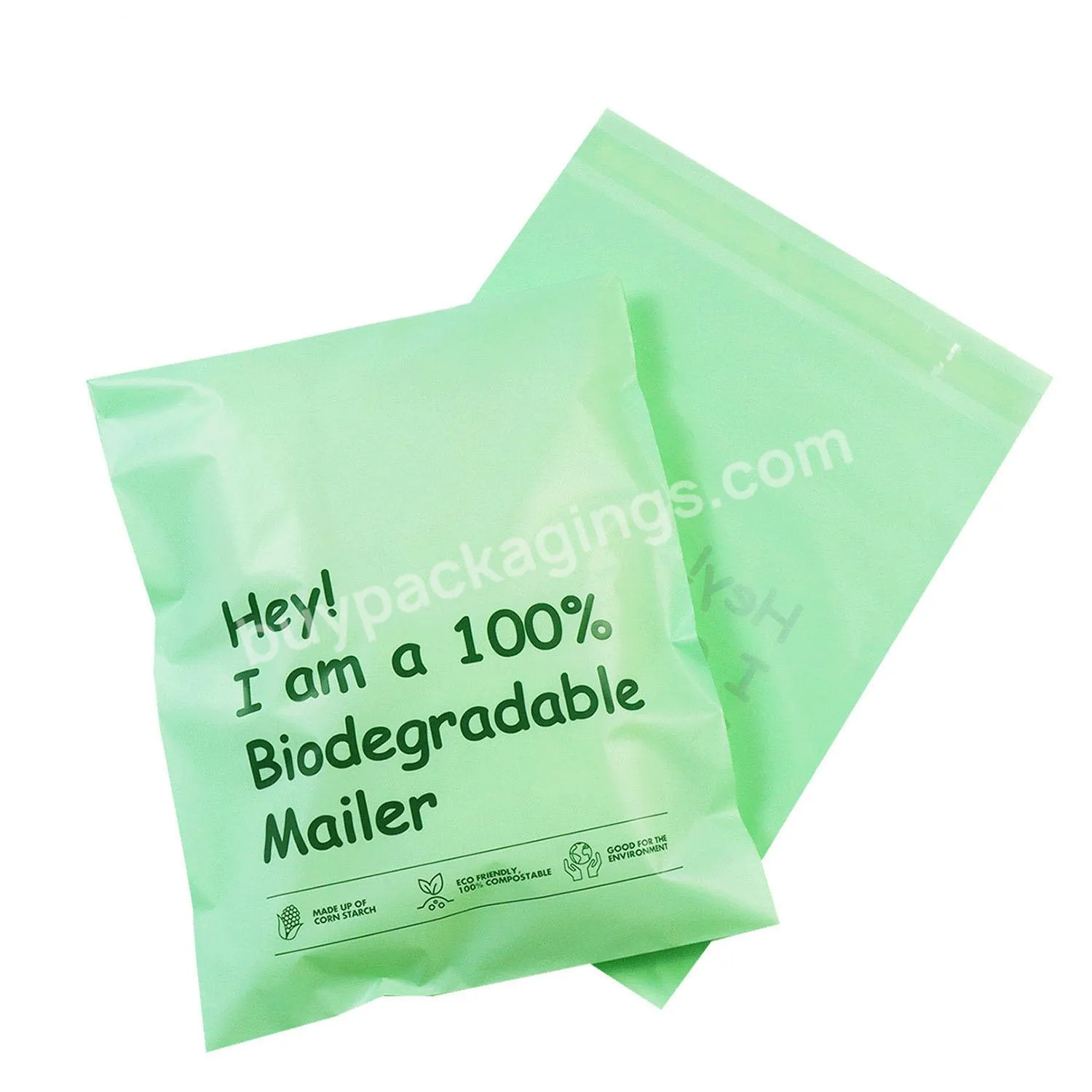 Eco Degradable Compostable Corn Starch Poly Plastic Mailer Mailing Courier Bag With Logo