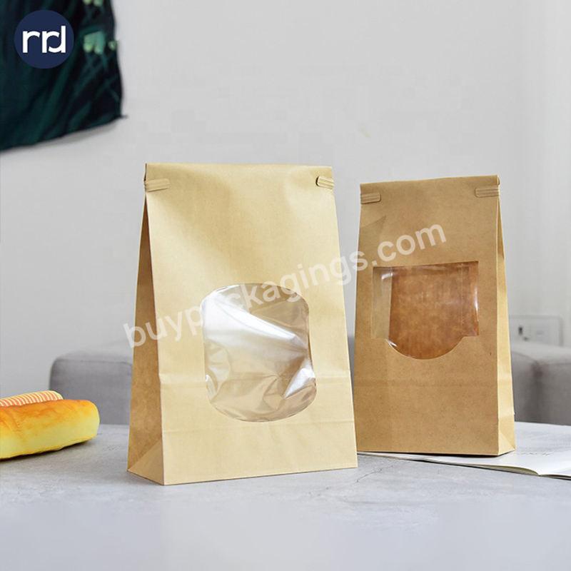 Eco-friendly Custom Logo Take Away Carry Out Bag For Restaurant Fast Food Takeaway Kraft Paper Bag With Handle