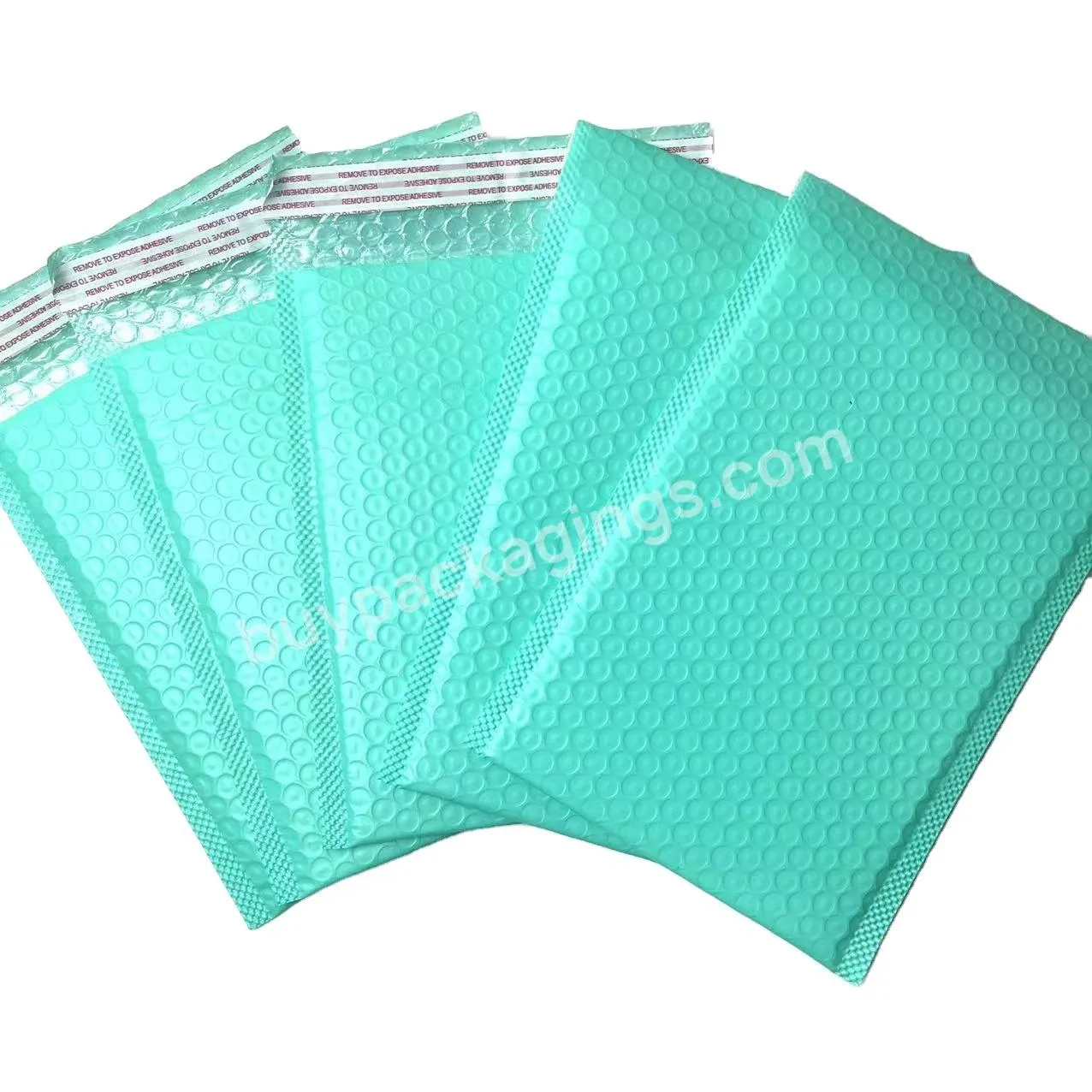 Eco-friendly Customized Pink Green Bubble Mailer Strong Adhesive Clothing Packing Bubble Bag Tear Proof Padded Bubble Envelopes