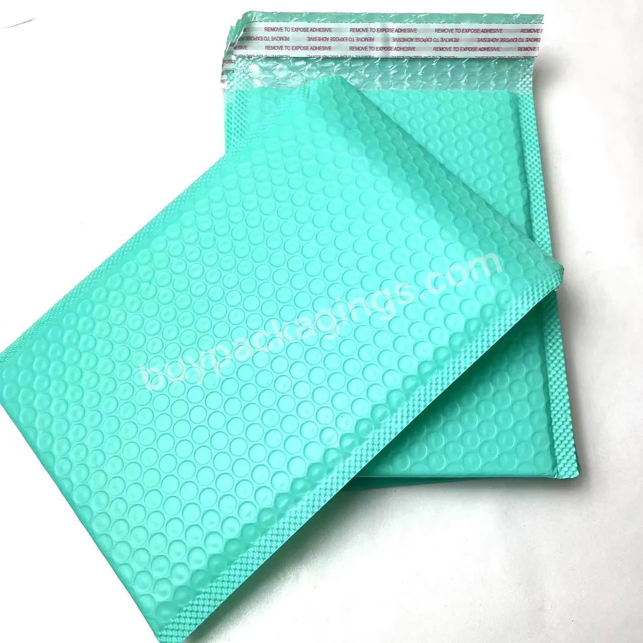 Eco-friendly Customized Pink Green Bubble Mailer Strong Adhesive Clothing Packing Bubble Bag Tear Proof Padded Bubble Envelopes