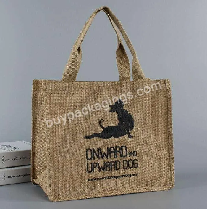 Eco Friendly Handmade Gift Beach Carrier Hemp Canvas Jute Bag Customized Printing Burlap Tote Bag