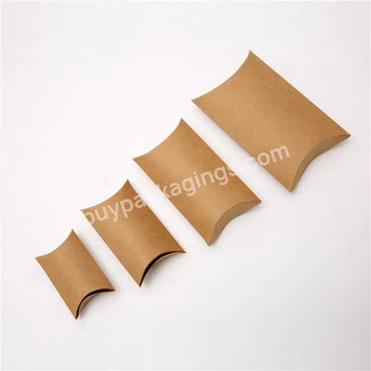 Eco-friendly  Low Price High Quality Custom Logo Color Printed Recycled Kraft Paper Pillow Box