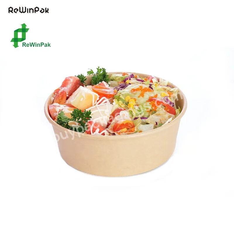 Eco Friendly Packaging Food Box Takeaway Biodegradable Custom Disposable Paper Soup Cup Salad Bowl Paper Container Kraft Bowl