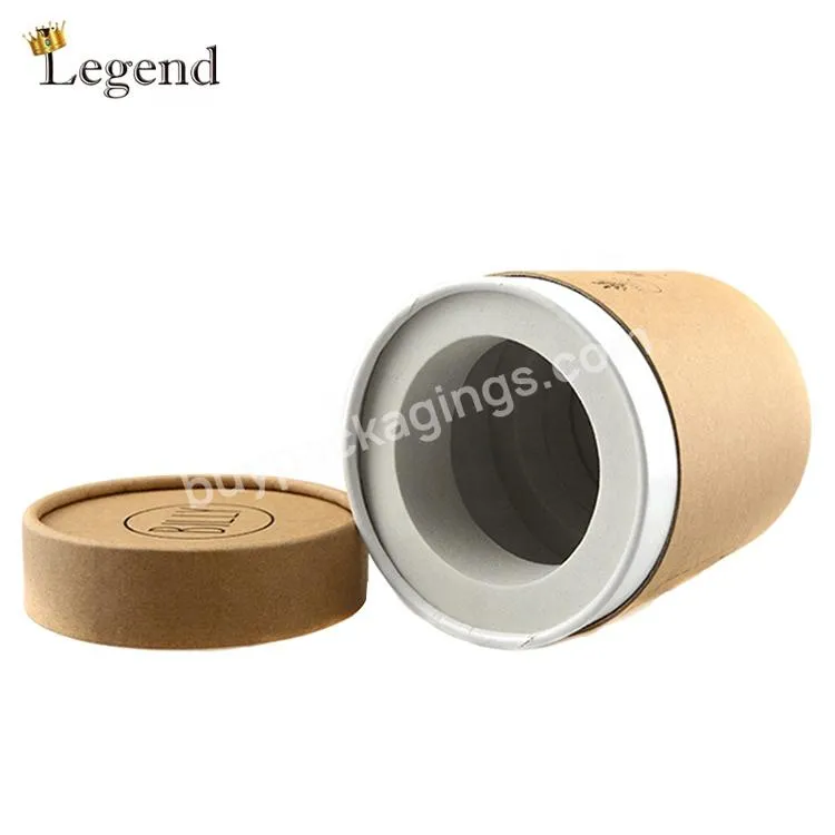 Eco Friendly Recyclable Material Craft Paper Round Packaging Tube Boxes Custom Size Printing Coffee Tea Cylinder Kraft Box