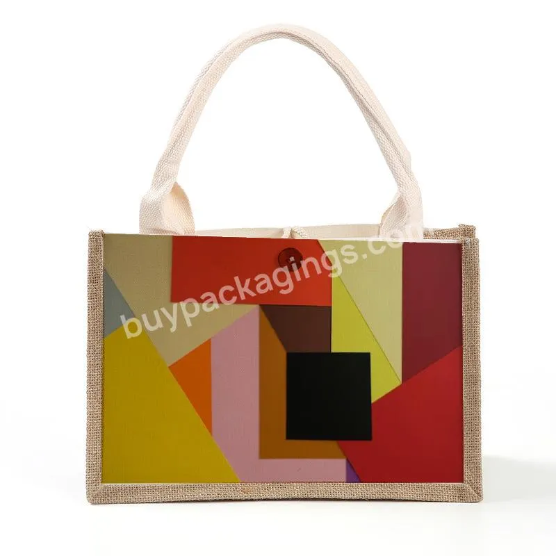 Eco Friendly Reusable Plain New Jute Tote Bag Big Shopping Bag With Custom Printing Logo