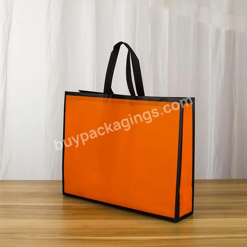 Eco-friendly Reusable Shopping Bag Folding Takeaway Shopping Pouch Non-woven Fabric Storage Waterproof Film Coated Grocery Bag