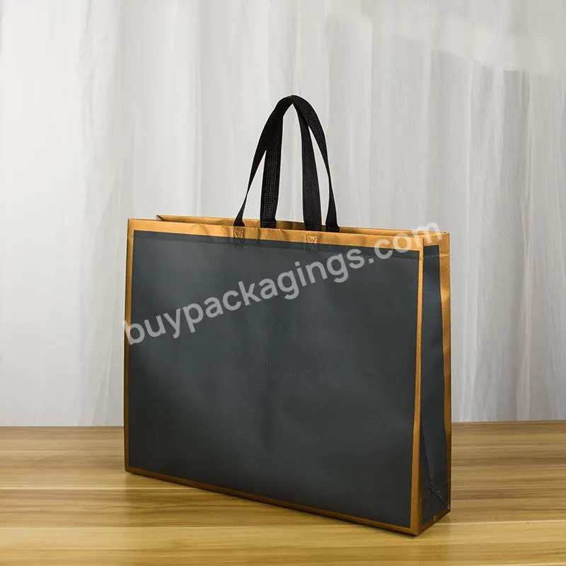 Eco-friendly Reusable Shopping Bag Folding Takeaway Shopping Pouch Non-woven Fabric Storage Waterproof Film Coated Grocery Bag