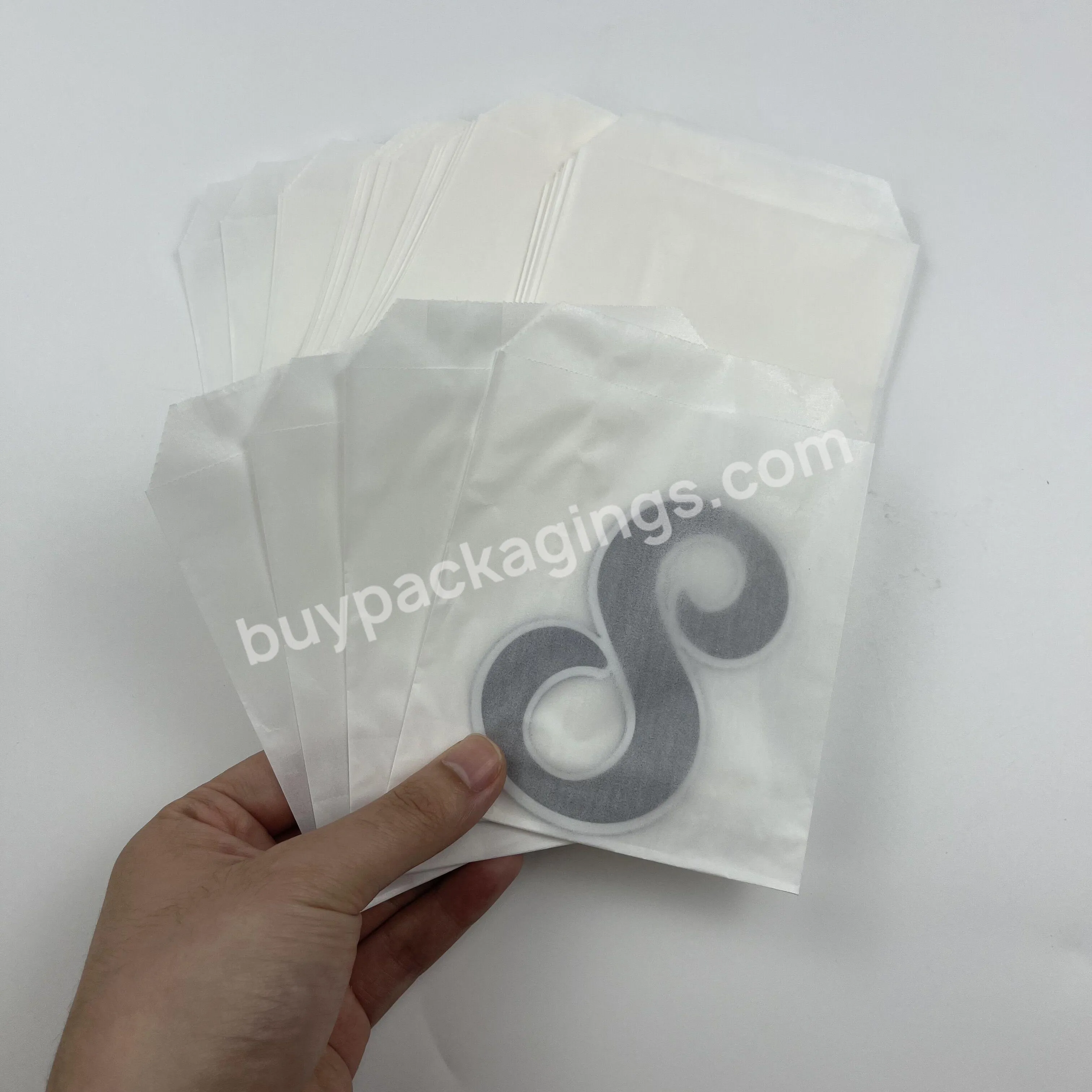 Eco Friendly Small White Biodegradable Self Sealing Glassine Paper Wrapping Bag For Bakery Cookies Candies
