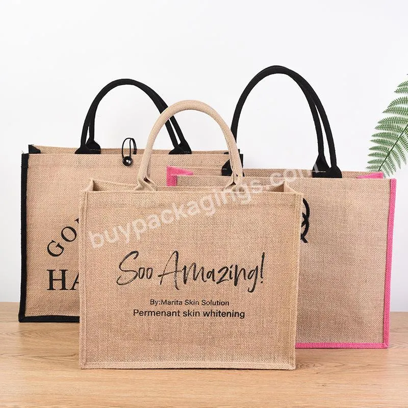 Eco Friendly Wholesale Cotton Jute Bag Beach Custom Linen Bags With Logo