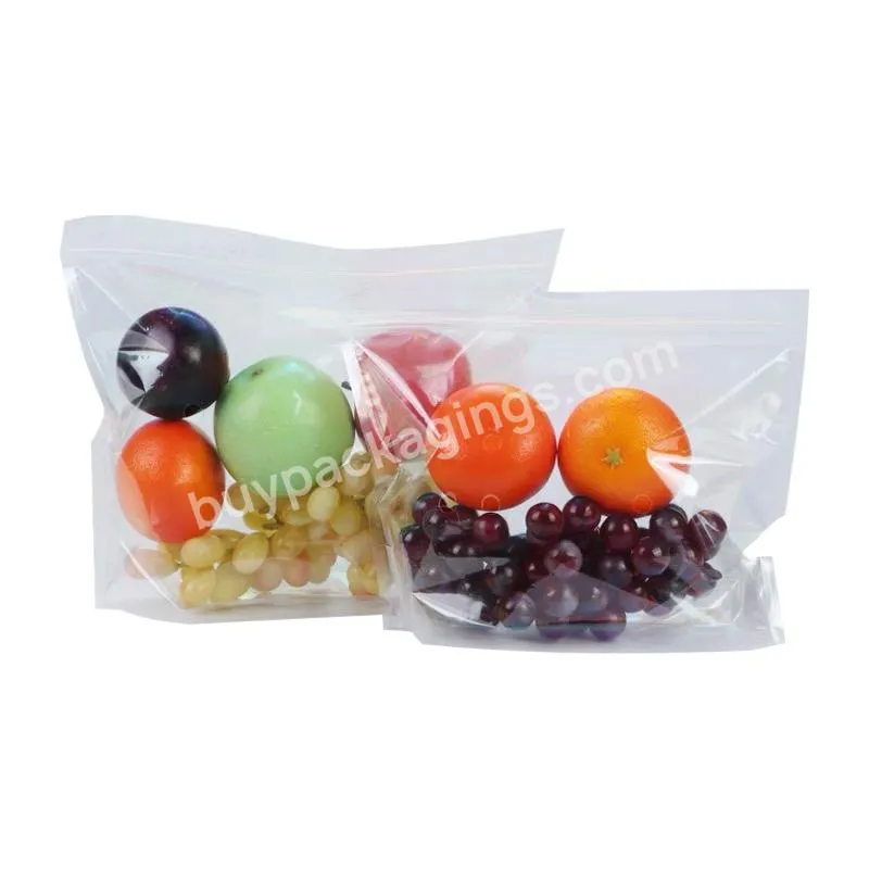 Eco Transparent Stand Up Zipper Bag With Air Hole And Handle For Grape Fruit/vegetable