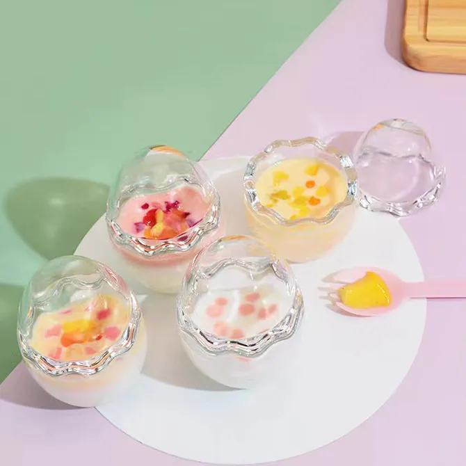 Egg Shell Creative Shape Glass Pudding Cup Bottle Cheap Price Microwaveable  Glass Bottle