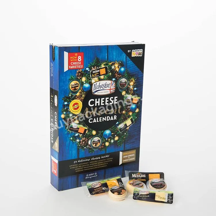 Empty Christmas Gourmet Food Advent Calendar Custom Christmas Cheese Cookie Advent Calendar Gift Box