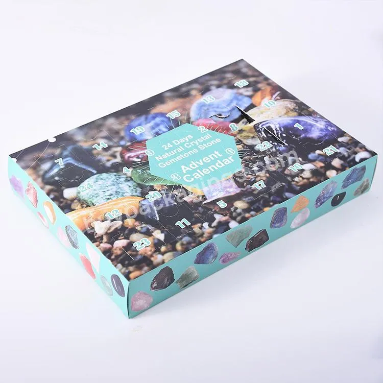 Empty Eco Friendly Customized Paperboard Box Cardboard Crystal And Gemstone Advent Calendars