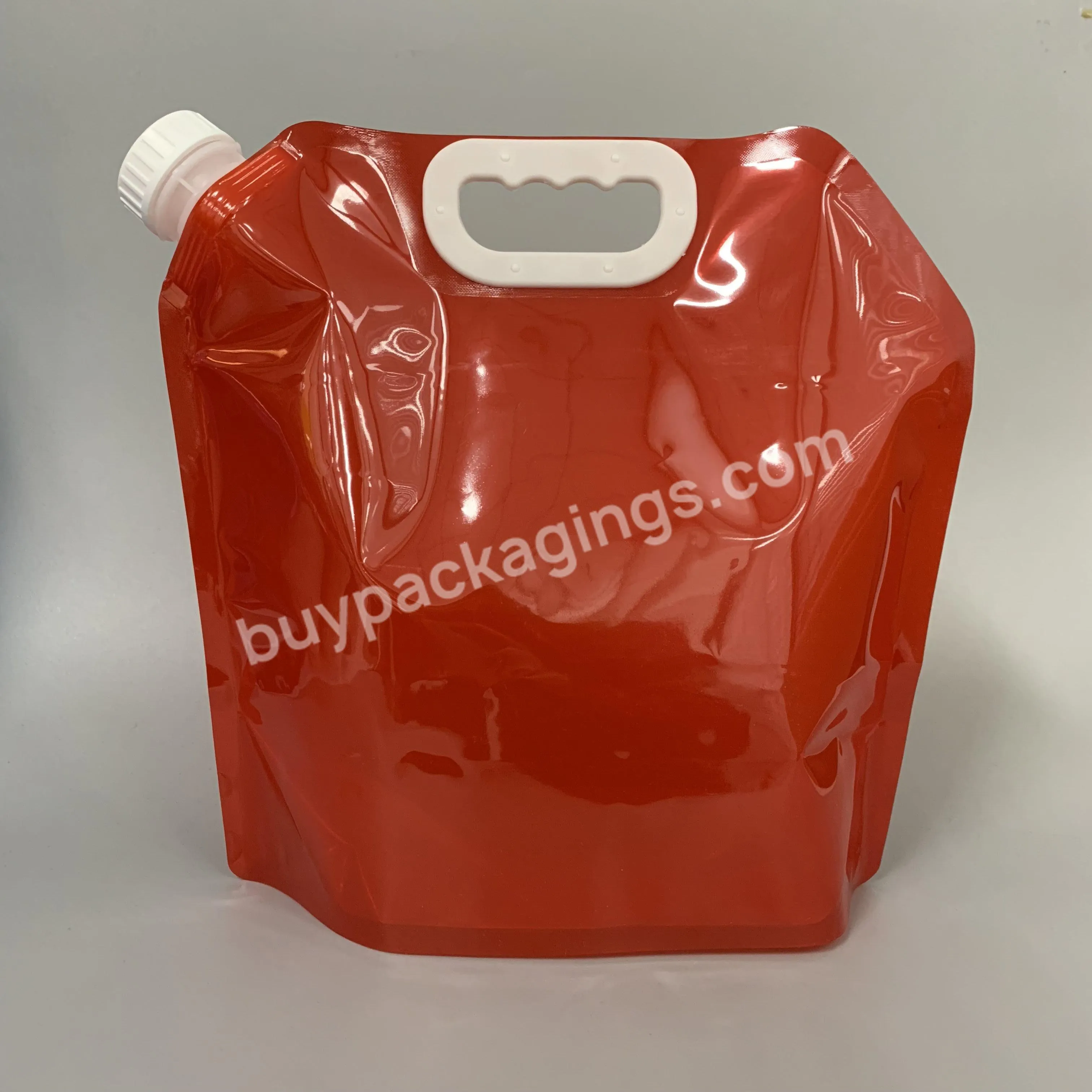 Empty Red Packaging Food Grade Pe Plastic 5 Gallon Water Container Storage Bottles Bulk Jars Portable Water Bag With Lids