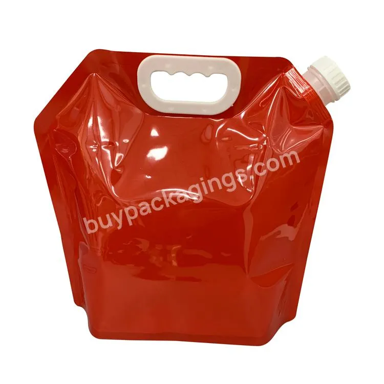 Empty Red Packaging Food Grade Pe Plastic 5 Gallon Water Container Storage Bottles Bulk Jars Portable Water Bag With Lids