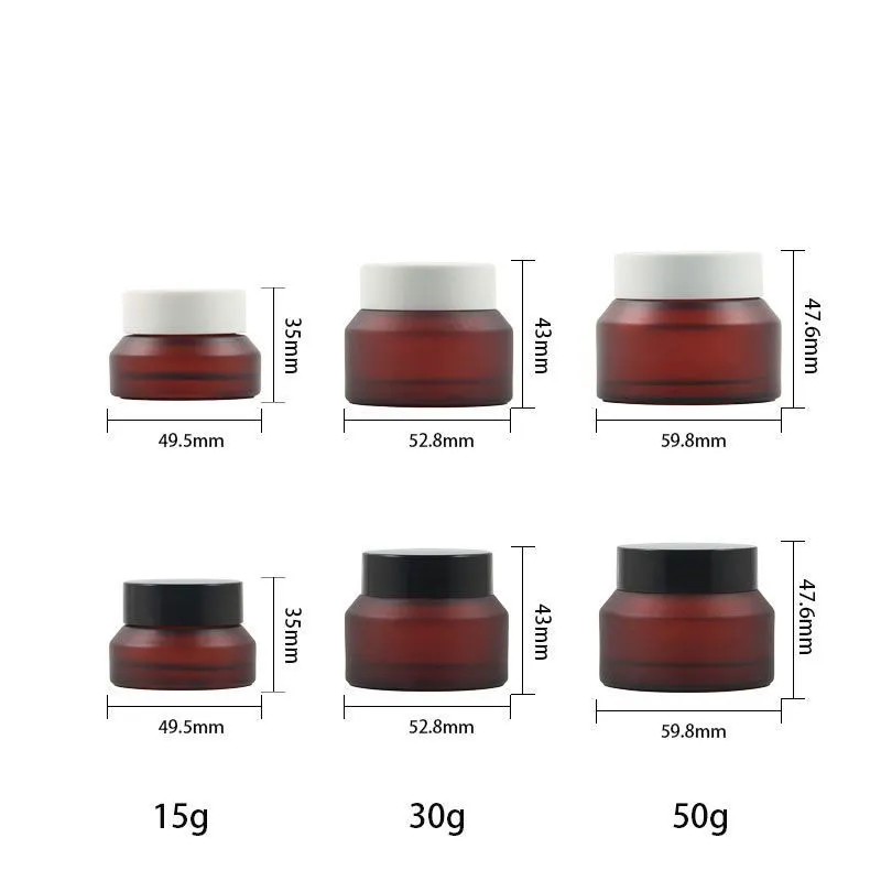 Empty  Skin Care Products Container Cosmetic Face Cream Container Frosted Glass Cream Jar