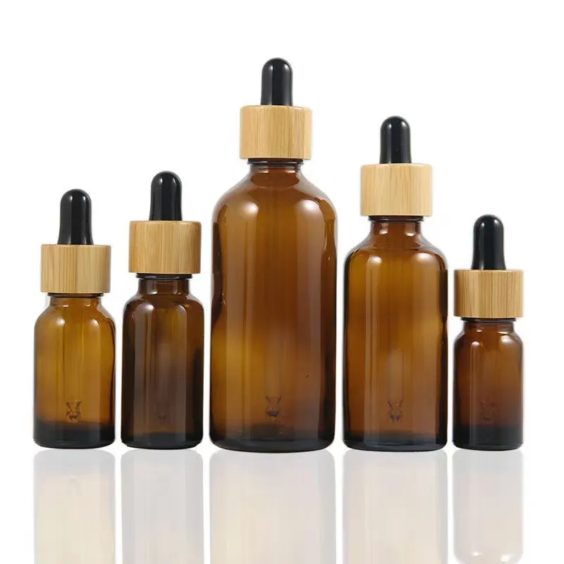 Essential Oil Bottle Clear Matte White Frosted Black Amber 5ml 10ml 15ml 20ml 1oz 2oz 3oz Glass Dropper Bottle