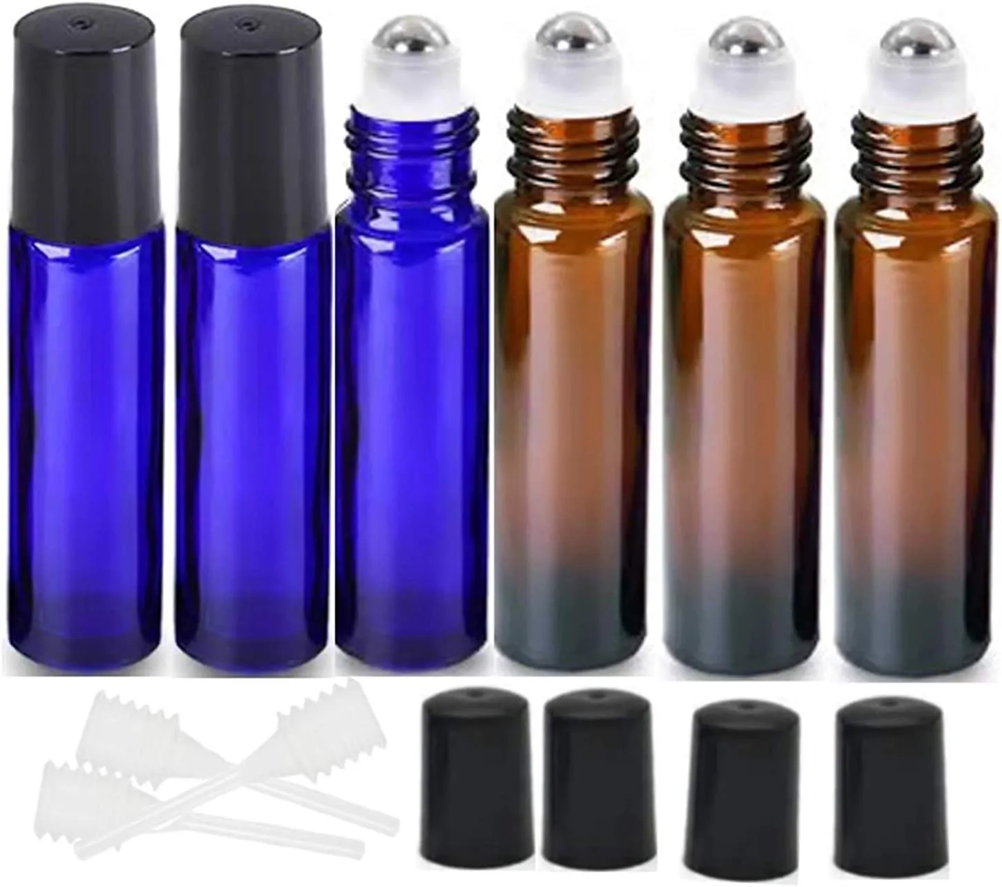 Essential Oil Roller Bottles10ml Empty Glass Amber Roller Bottles UV Protection with Stainless Steel Balls