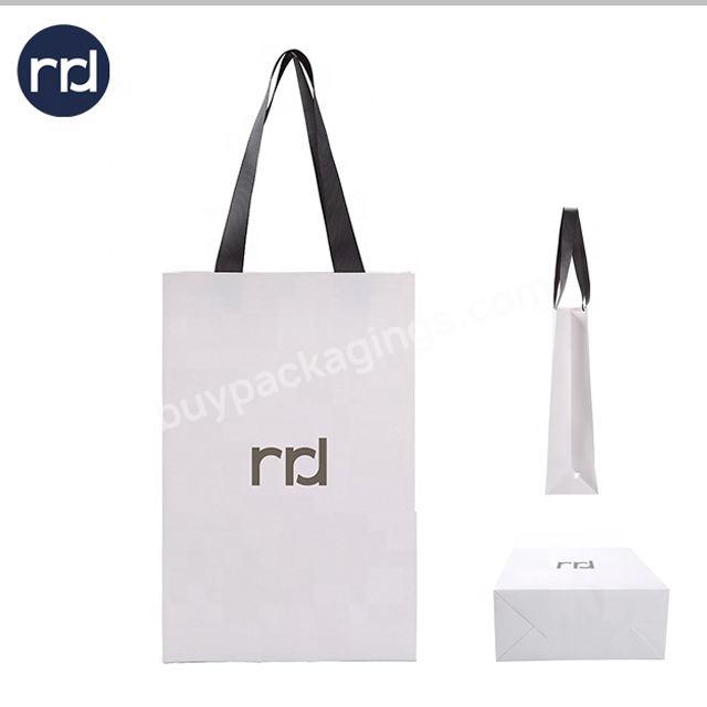 Factory Custom Printed Recycled Kraft Paper Garment Grocery Shopping Bag Foldable