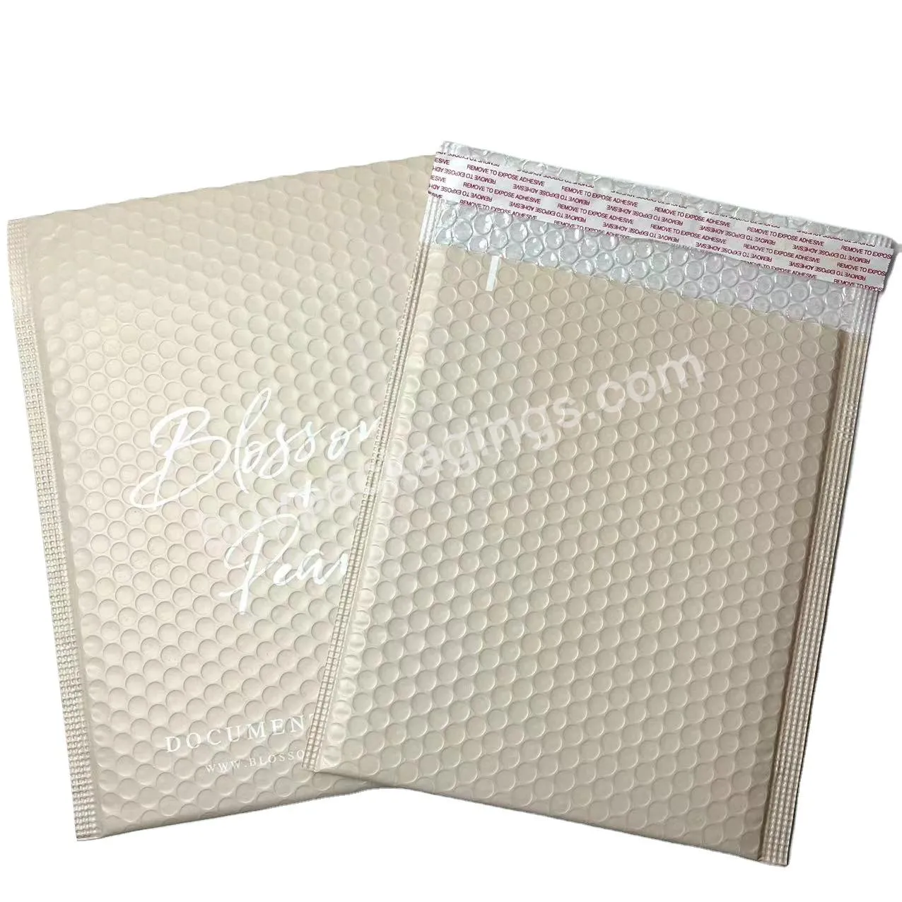 Factory Custom Yellow Nude Beiges Logo Printed Strong Adhesive Bubble Mailer Bags Envelope Packaging Custom Bubble Mailers