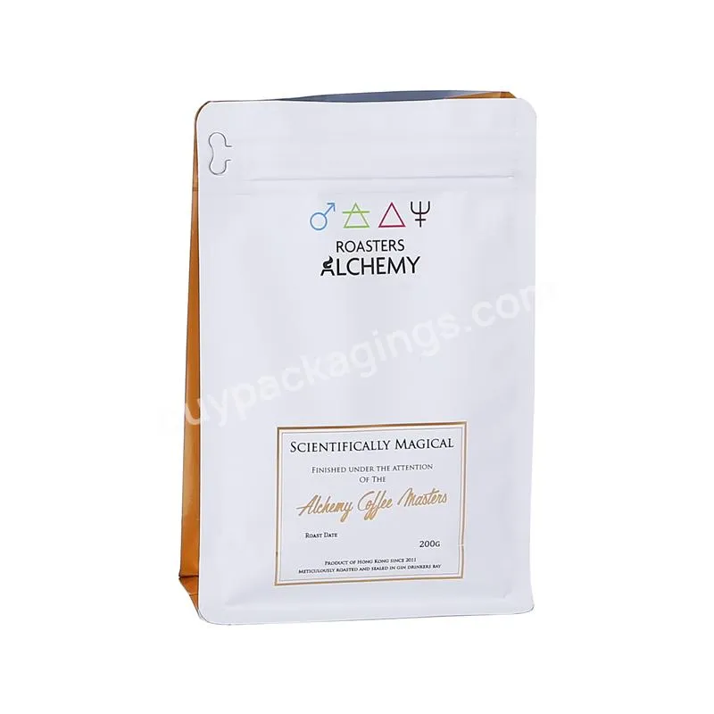 Factory Customized 200g Aluminum Foil Plastic Recyclable Paper Coffee Bag With Valve 1kg