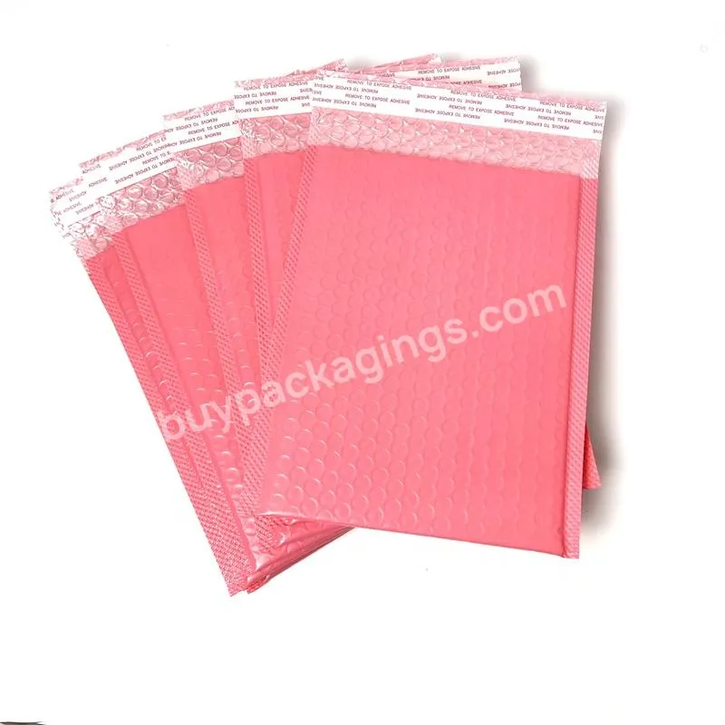 Factory Customized Printed Shipping Bubble Bags Poly Air Pink Plastic Padded Envelope Clothing Bubble Mailer Mailing Bag